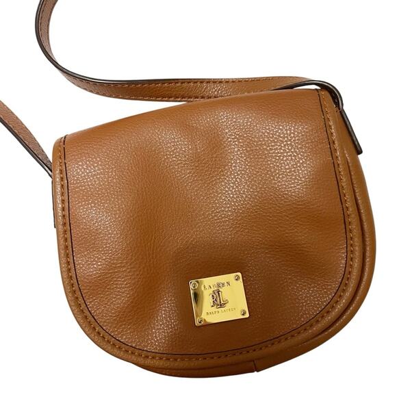 Lauren Ralph Lauren brown pebbled leather small bag - Picture 1 of 11